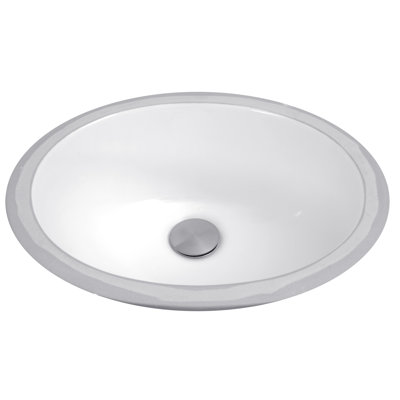 Great Point Vitreous China Oval Undermount Bathroom Sink with Overflow