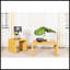Table basse carrée en rotin naturel tissé-130006070