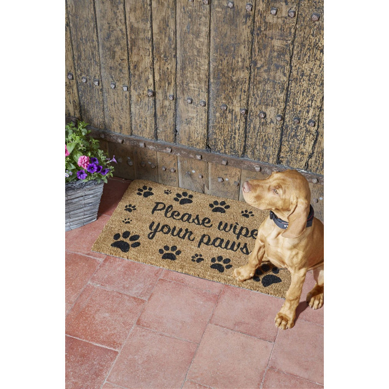 Savion Large Please Wipe Your Paws Coir Doormat