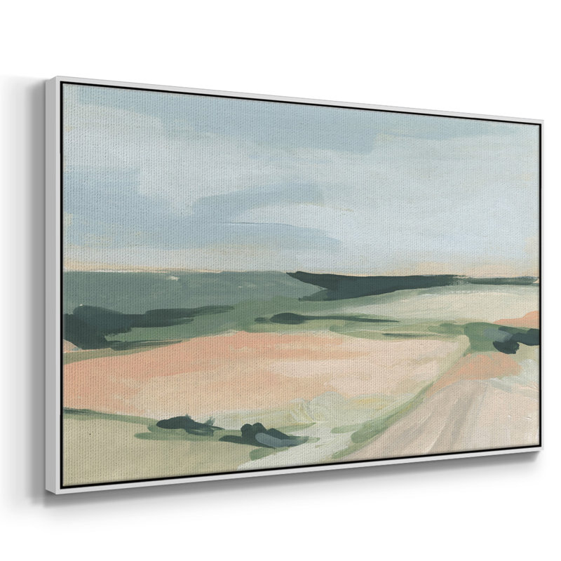 «Pastel Plains I», toile tendue avec châssis de qualité supérieure - prête à être accrochée, Blanc