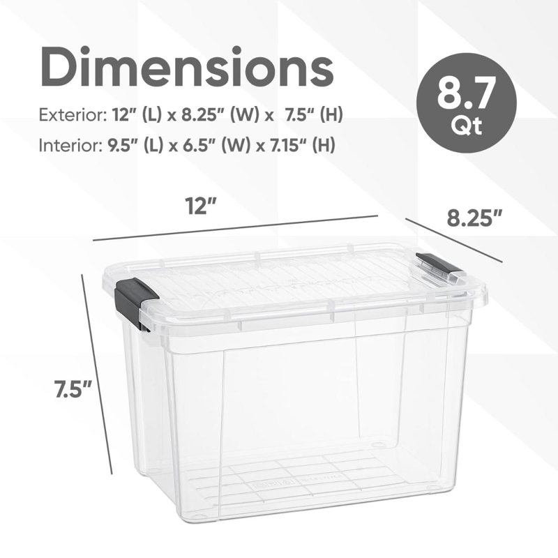 Boîtes de rangement transparentes avec couvercles Superio, H 11 po x l 12 po x p 8 po