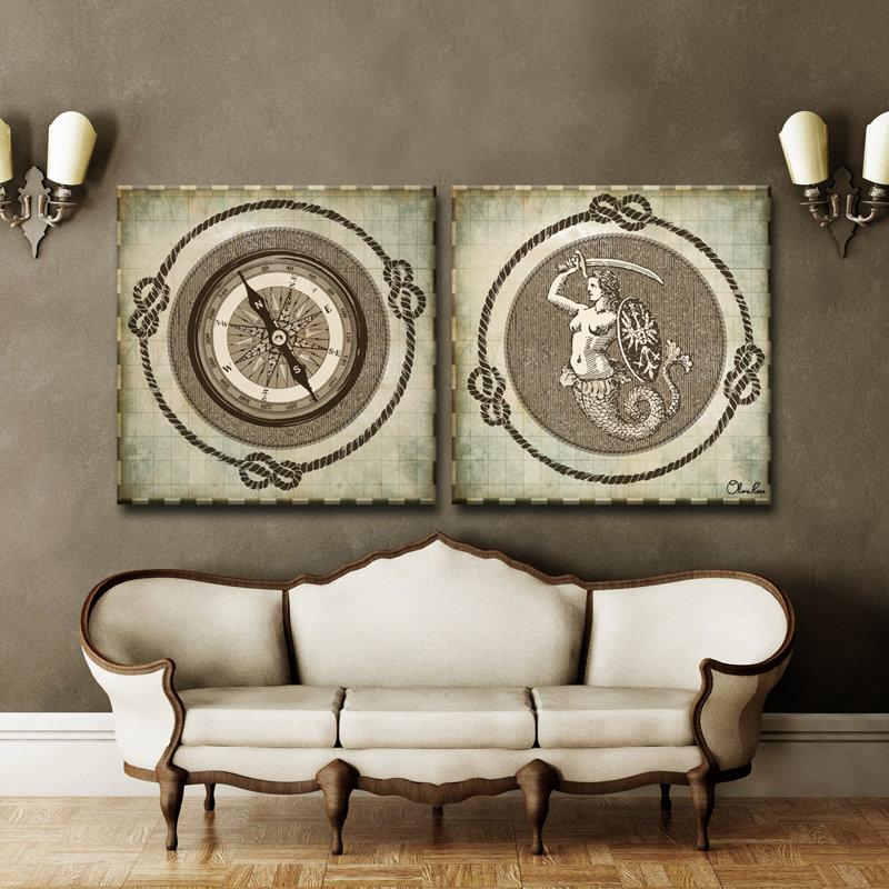 « destination & sea grand »-2 pièces, ensemble de toiles tendues, 12 po H x 24 po l x 1,5 P