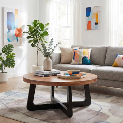 Round Solid Wood Coffee Table