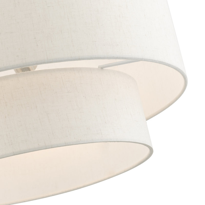 Lustre tambour 3 lumières Cruce, Nickel brossé