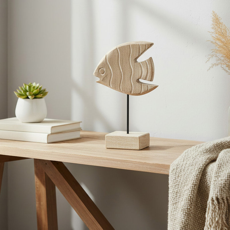 Décoration en bois de manguier avec socle Haight - ensemble de 4