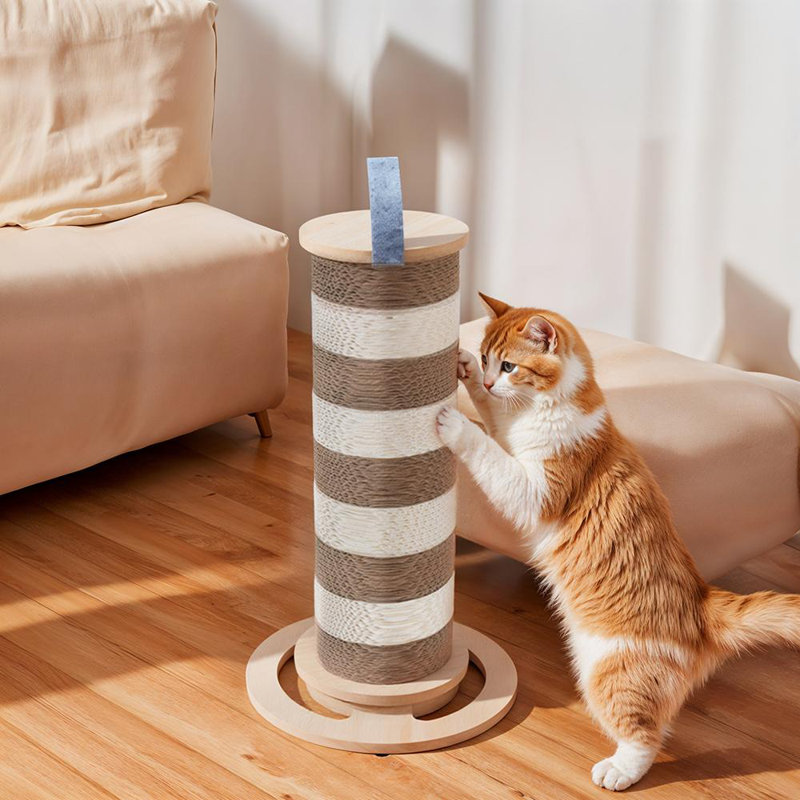 Round Corrugated Paper Cat Scratching Post Cat Toy