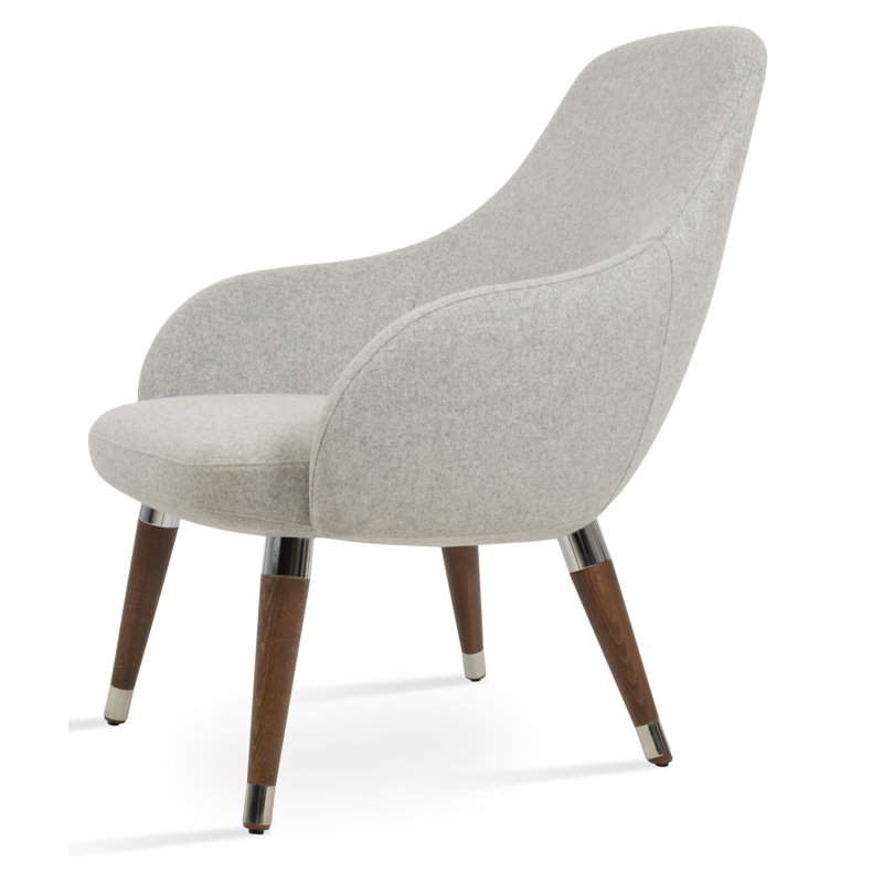 Fauteuil Gazel en bois de laine, Argent argent