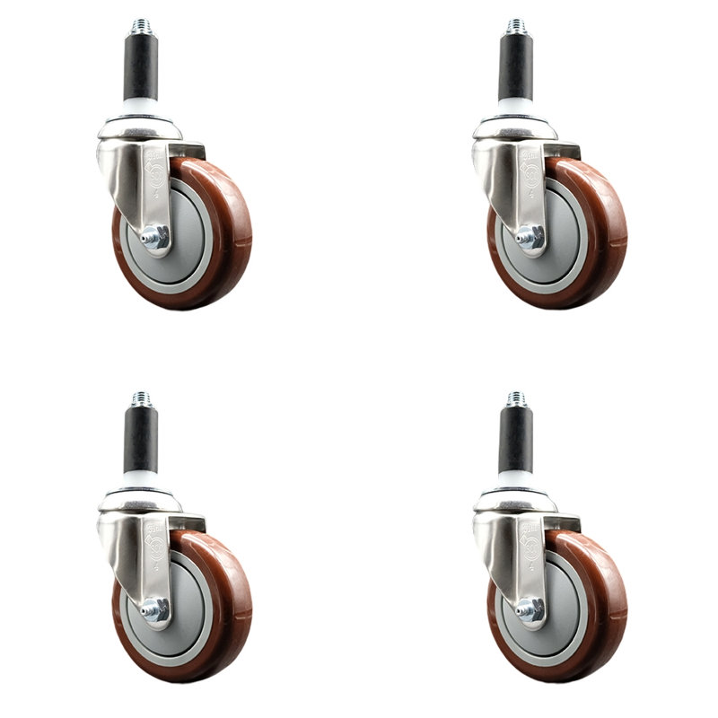 Polyurethane Casters, Maroon