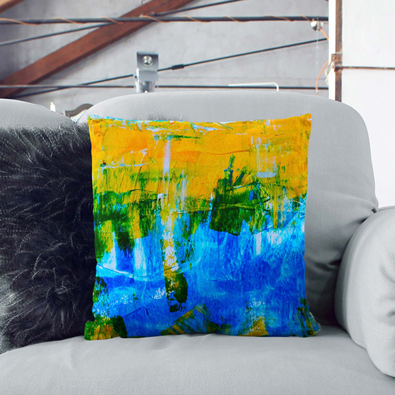Abstract Square Throw Cushion, 55 x 55 cm, Stone