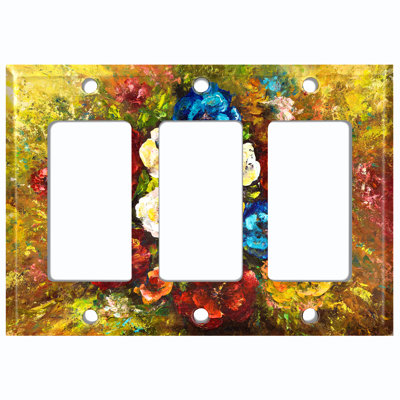 Patterned 3 - Gang Toggle Light Switch Standard Wall Plate