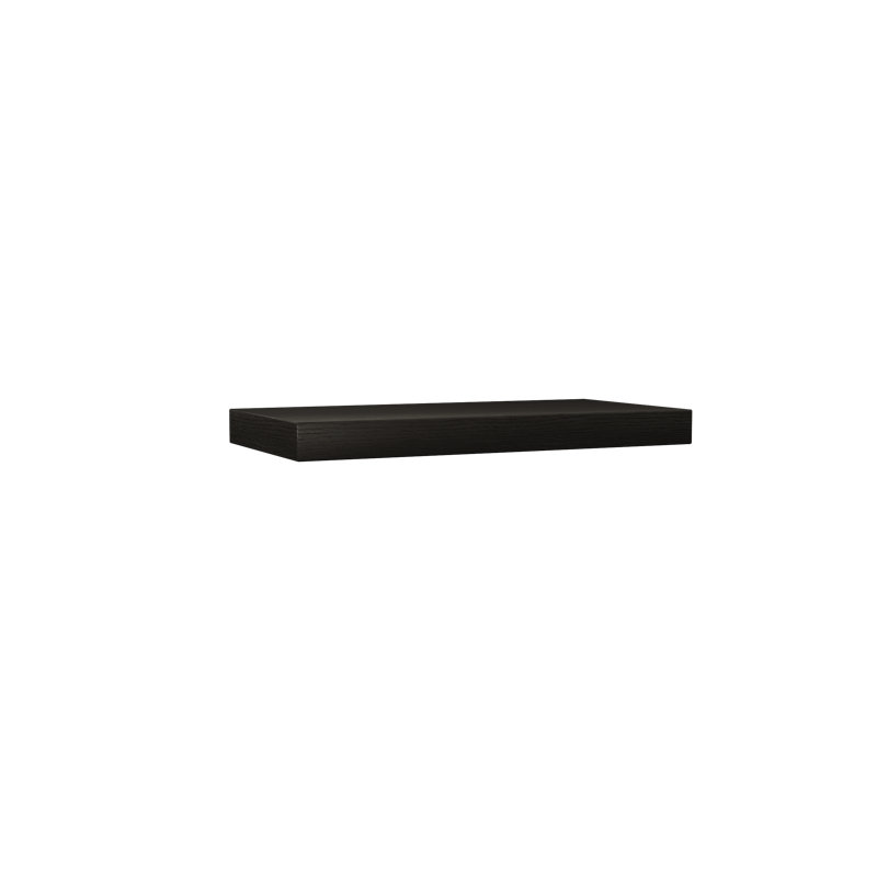 Rift White Oak Floating Shelf, Black Wood