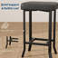 Ensemble de 4 tabourets de bar 24,6 po - Similicuir, pieds irréguliers, tabourets de comptoir compacts pour petits espaces-129421548-129421550