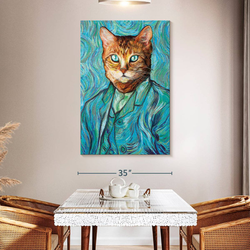 Ketti Van Gogh Inspired Cat Portrait, 51" H x 34" W