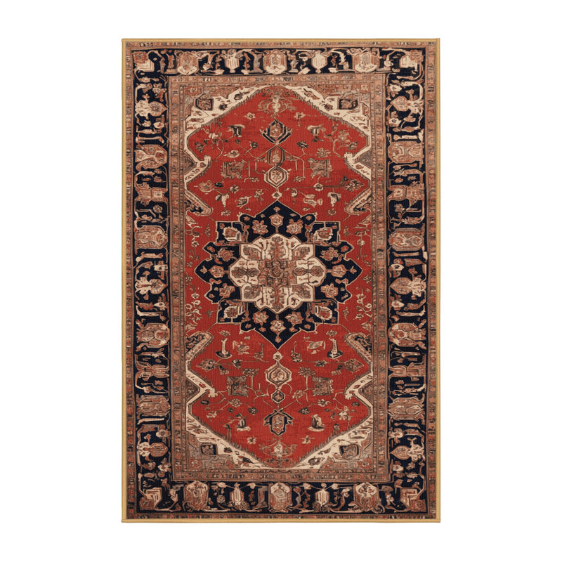 Tapis brun lavable à la machine, Rectangle 7 pi x 9 pi