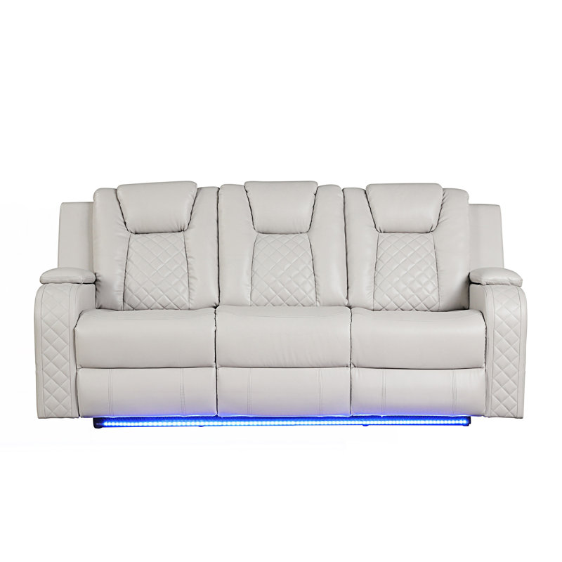 LED & Power Reclining Sofa, Beige