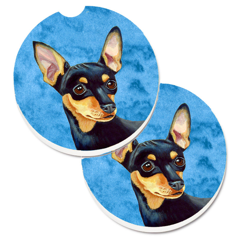 Sous-verre barbu collie voiture, Pinscher nain