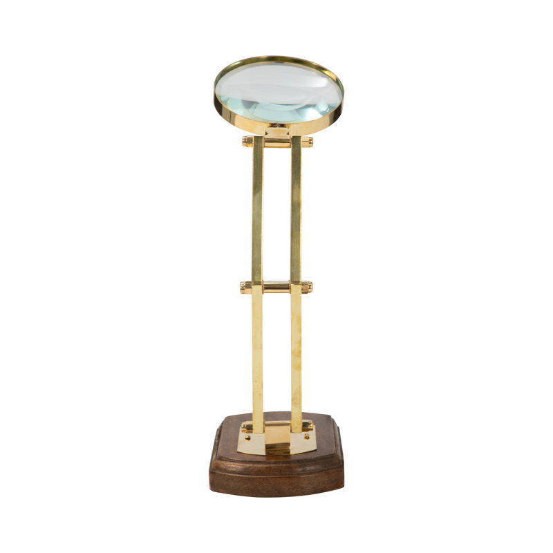 Red Barrel Studio® 16" Kane Wood Base Magnifying Glass, Gold