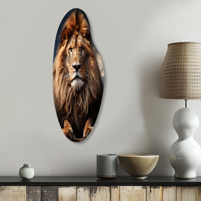 Lion Regal King - lion asymétrique, décoration murale sculpture en métal Freeform
