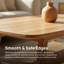Table basse Mid-Century moderne avec coins arrondis et tablette de rangement-1271255410