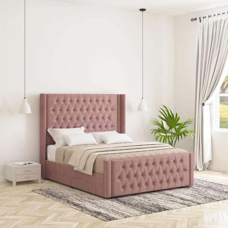 Raoul Upholstered Bed Frame, Lilac, Super King (6')