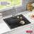 Delta Rivet™ Black Stainless Steel Drop-In Top Mount 16 Gauge Workstation Kitchen Sink Single Bowl-81984626