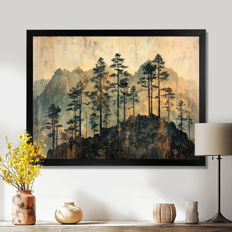 Ghiocel - Landscapes Wall Art, H 12 po x l 20 po, Reproduction encadrée d'une seule photo, Noir