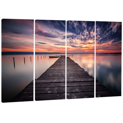 « couleur coucher de soleil par-lake », impression sur toile tendue 4 pièces sur toile
