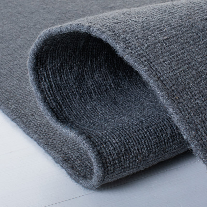 Hand-Knotted Chic Grey Wool Rectangular Rug 4' x 6'