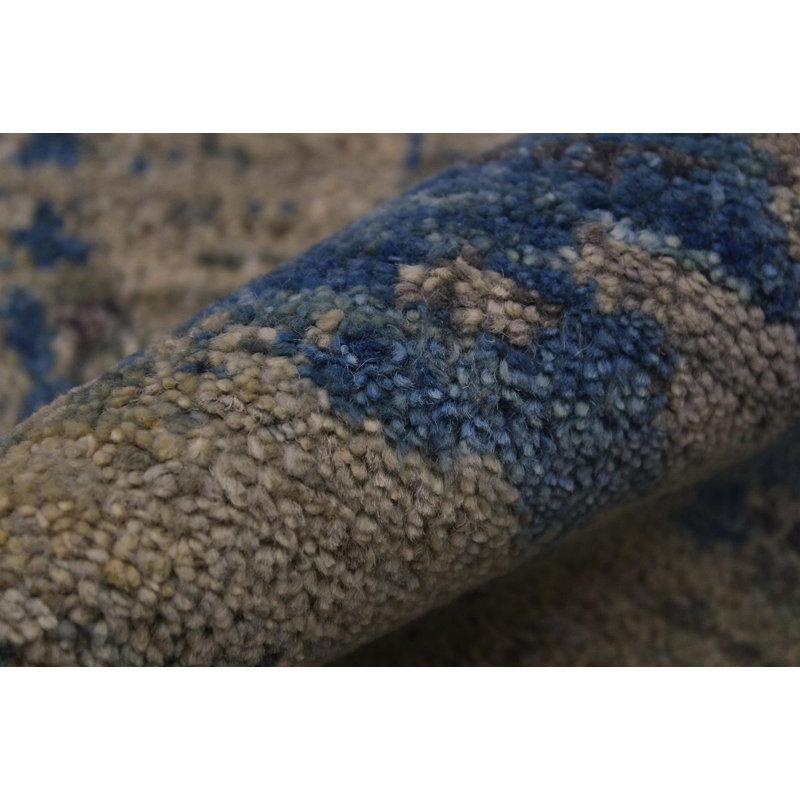 Tapis de couloir d'intérieur brun en laine noué à la main 2 pi x 6 pi 2 po Mcregor
