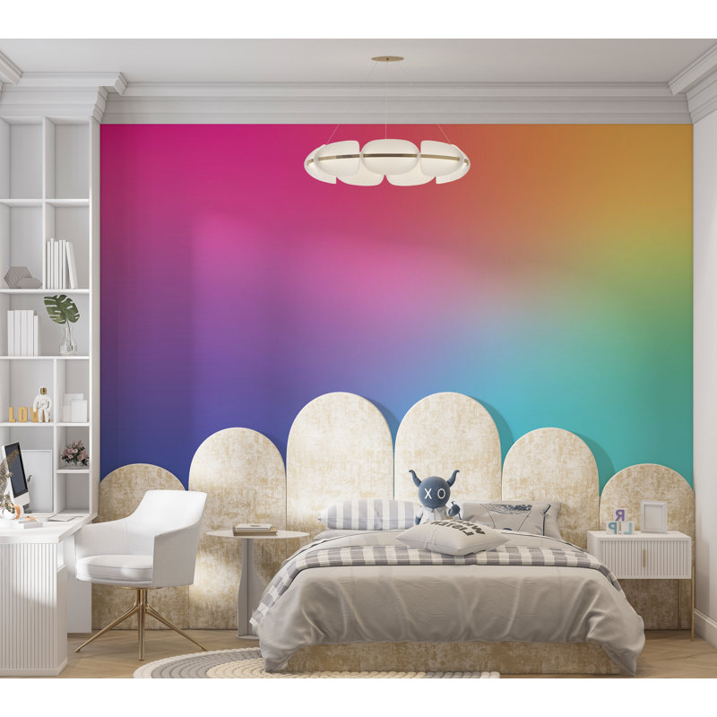 Murale pelez et collez de qualité supérieure - dégradé vibrant, L 150 po x L 108 po