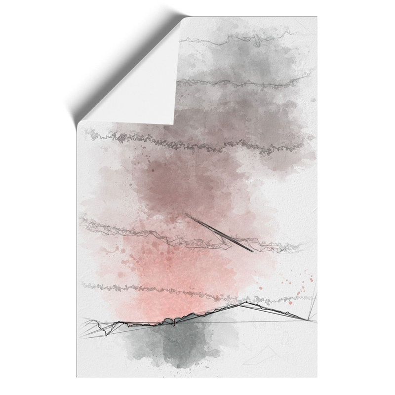 Airplane over the Mountains in Italy Sketch - Frameless Print, 84cm H x 59cm W x 0.1cm D