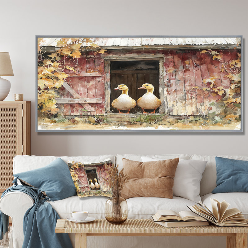 Dunsford - animaux, art mural, Argent argent, H 28 po x l 60 po, Impression encadrée flottante