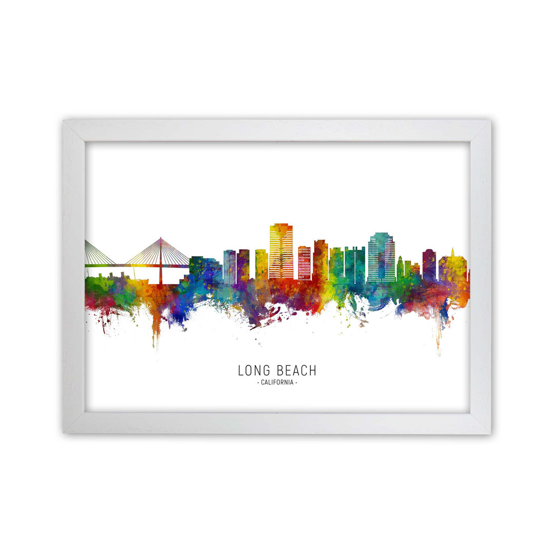 Long Beach California Skyline by Michael Tompsett - Graphic Art Print