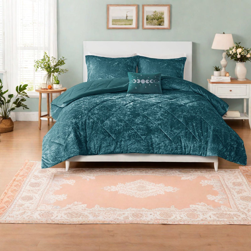 Ensembles de literie sarcelle moelleux, velours de polyester TG TG pour maison moderne