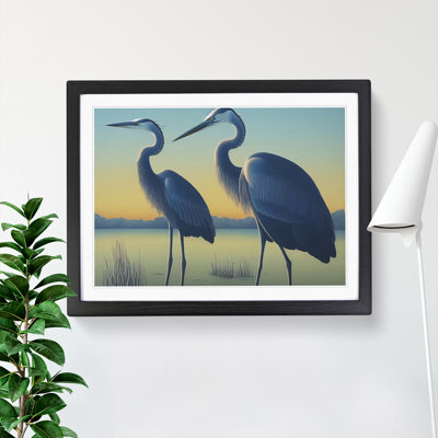 Two Heron Birds - Framed Print