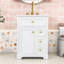 Meuble-lavabo compact compact avec lavabo en céramique lisse, charnières à fermeture en douceur et grand espace de rangement-121607018