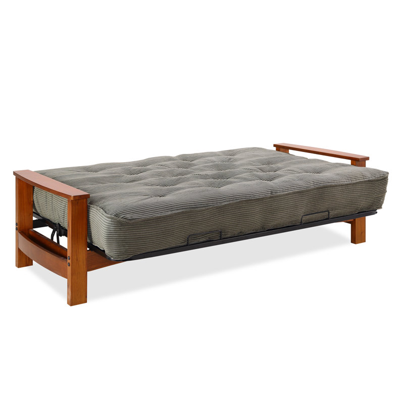 Futon et matelas Mccalla, Velours côtelé sauge