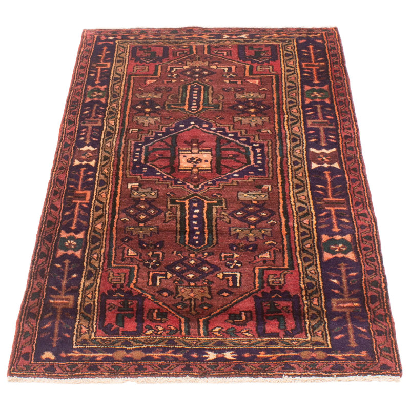 Tapis unique en laine noué à la main 1990S 3 pi 4 po x 6 pi 5 po Seidman