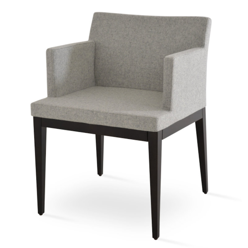 Fauteuil l 22 po Soho, Wengé, Laine argentée