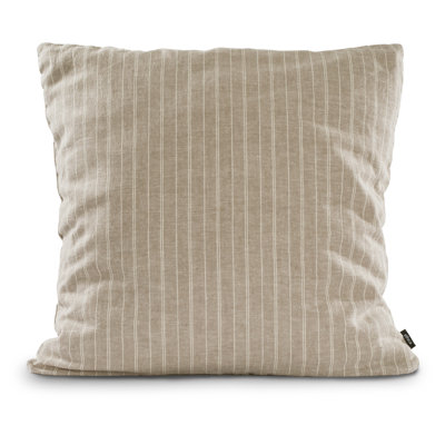 Striped Cotton Blend Reversible Throw Pillow
