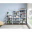 Bibliothèque verticale à 3 tablettes pour le bureau à domicile, salon en bois massif gris ardoise, haut organisateur de 41 pouces-129747828-129747824