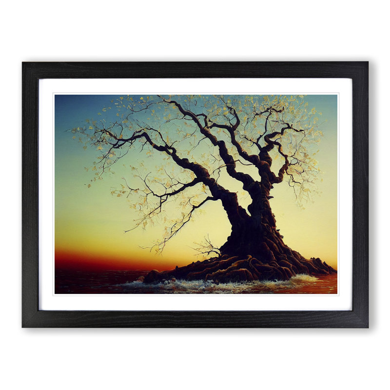 Tantalising Tree - Single Picture Frame Print, Black, 34cm H x 46cm W x 2cm D