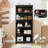 5-Tier Farmhouse Bookcase with Adjustable Shelves, Floor Standing Open Display Storage Rack, Anti-Slip Design-522821373-522821314
