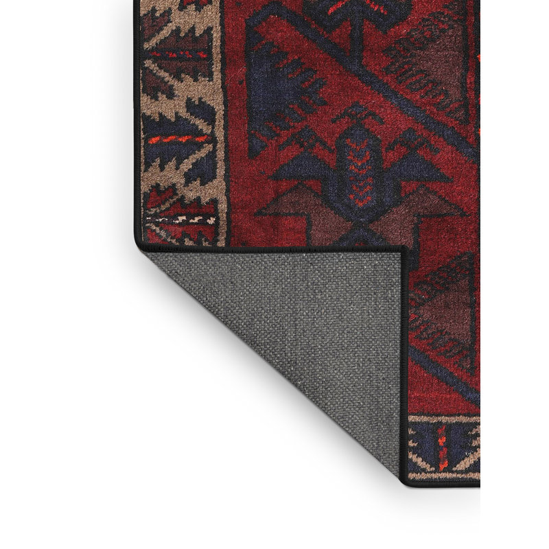Tapis oriental rouge / gris, Rectangle 5 pi x 7 pi