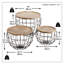 Ensemble de table tambour 3 pièces