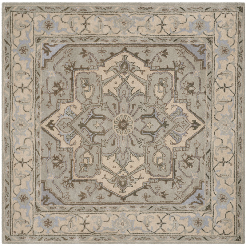 Anotida Hand Tufted Wool Oriental Rug, Square 6'
