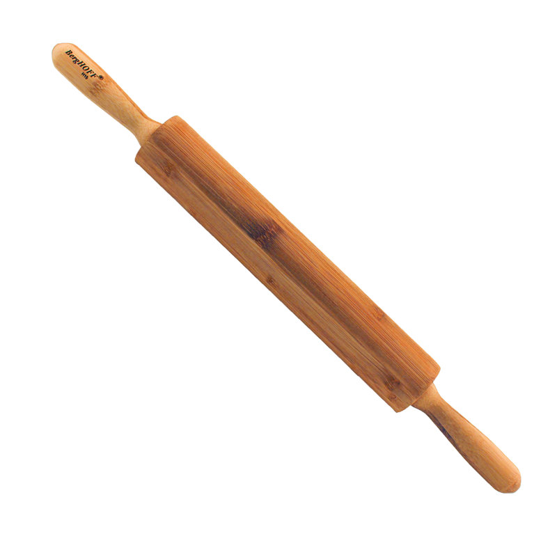 Eco-Friendly Bamboo 2-Piece Rolling Pin and Garlic Bowl Set