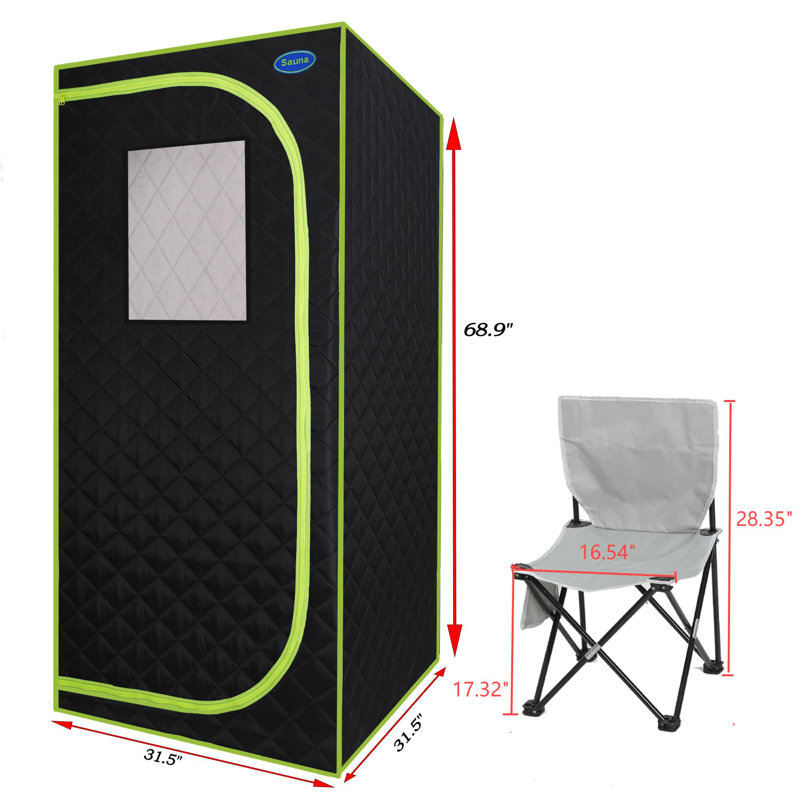 Holaki 1 - Person Portable FAR Infrared Sauna With Remote Control, Green/Black