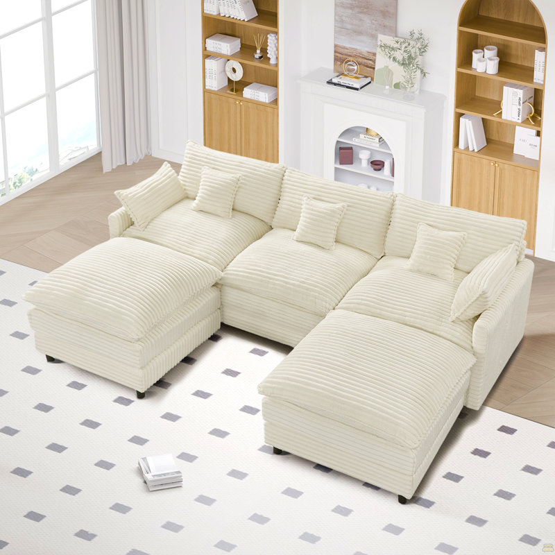 Ensemble de canapé 148 pièces 148 pouces, Beige