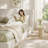 Bed Frame with Adjustable Sliding Side Table Visual Floating Effect-1473961791